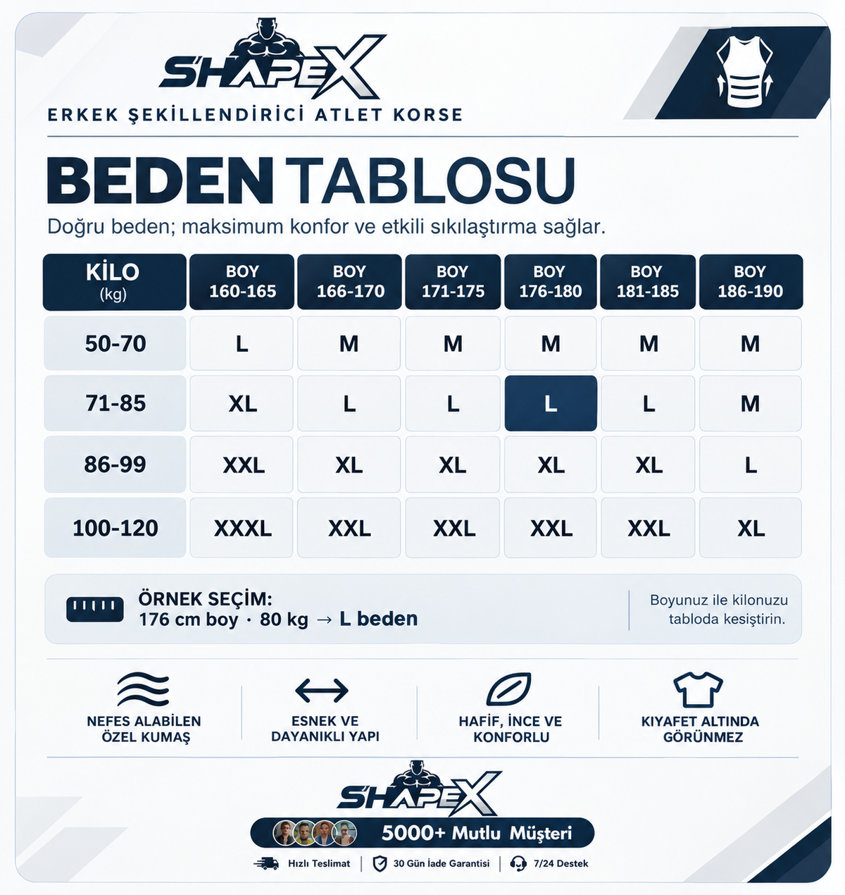 ShapeX™ Anında Fit Görünüm Atlet